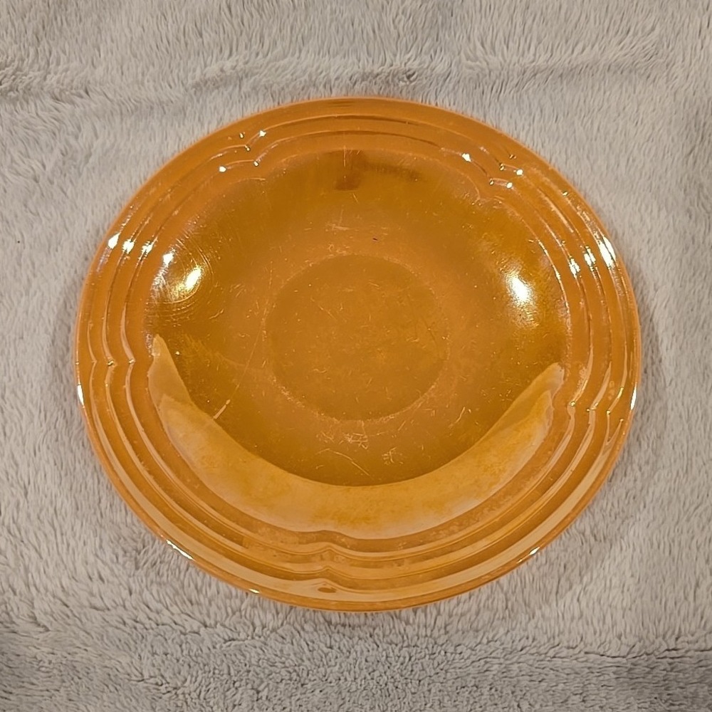 Vintage Fire-King Peach Luster Laurel Leaf Tea Cup Saucer Anchor‎ Hocking